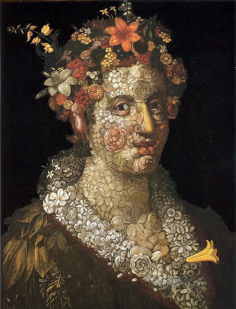 花の女性 ジュゼッペ アルチンボルドの古典的な花油絵